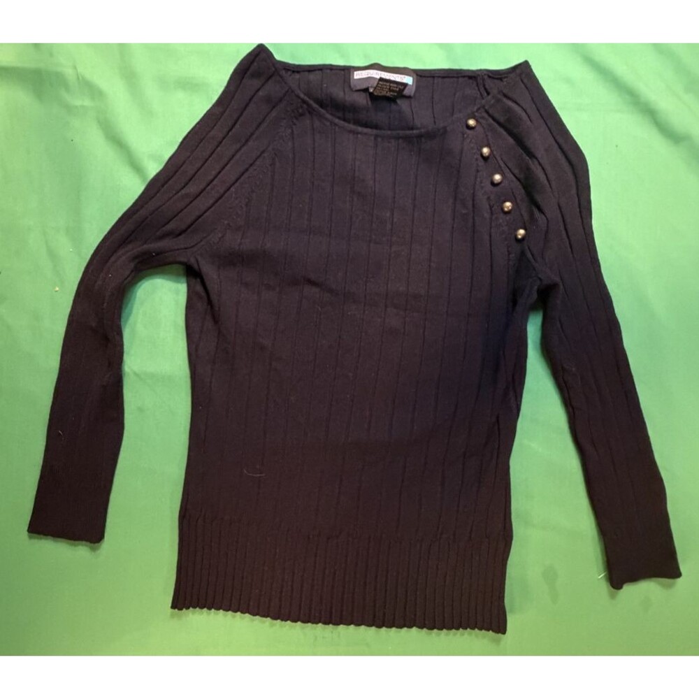 ✨Requirements Black Novelty Off-The-Shoulder Sweater Women's Size Large ✨